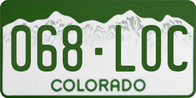 CO license plate 068LOC
