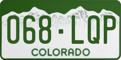 CO license plate 068LQP