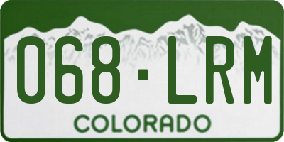 CO license plate 068LRM