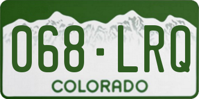 CO license plate 068LRQ