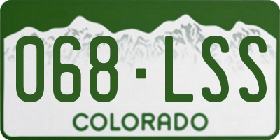 CO license plate 068LSS