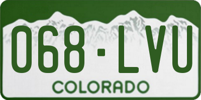 CO license plate 068LVU