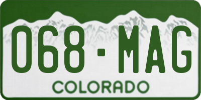 CO license plate 068MAG