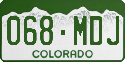 CO license plate 068MDJ