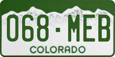 CO license plate 068MEB