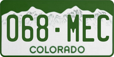 CO license plate 068MEC