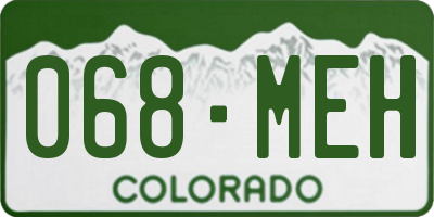 CO license plate 068MEH