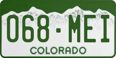 CO license plate 068MEI