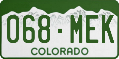 CO license plate 068MEK