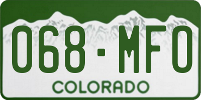 CO license plate 068MFO