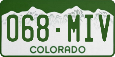 CO license plate 068MIV