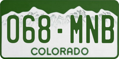 CO license plate 068MNB