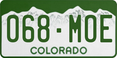 CO license plate 068MOE