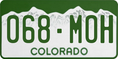 CO license plate 068MOH