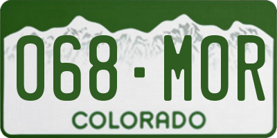 CO license plate 068MOR