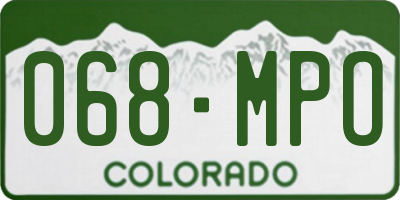 CO license plate 068MPO