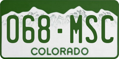 CO license plate 068MSC