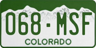 CO license plate 068MSF