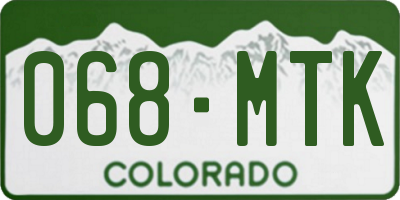 CO license plate 068MTK