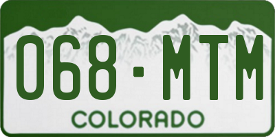 CO license plate 068MTM