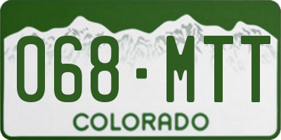 CO license plate 068MTT
