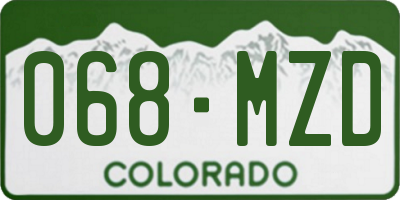 CO license plate 068MZD