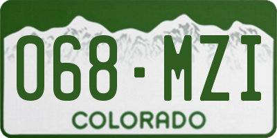 CO license plate 068MZI