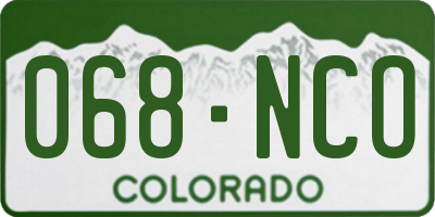 CO license plate 068NCO