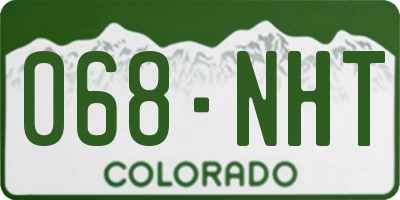 CO license plate 068NHT