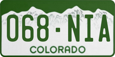 CO license plate 068NIA