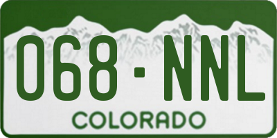 CO license plate 068NNL