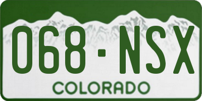 CO license plate 068NSX