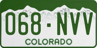 CO license plate 068NVV