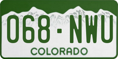 CO license plate 068NWU