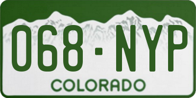 CO license plate 068NYP