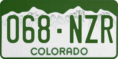 CO license plate 068NZR