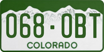 CO license plate 068OBT