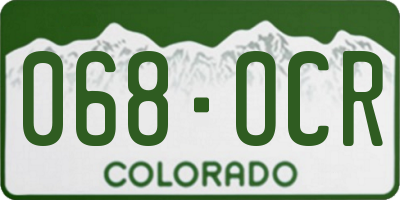 CO license plate 068OCR