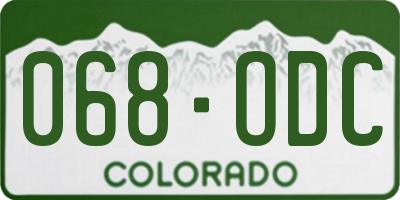 CO license plate 068ODC
