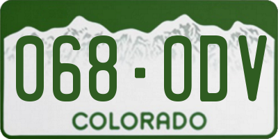 CO license plate 068ODV