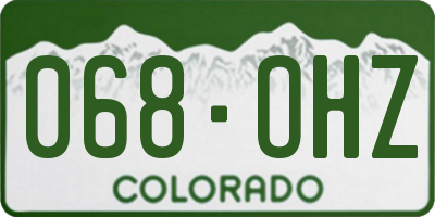 CO license plate 068OHZ