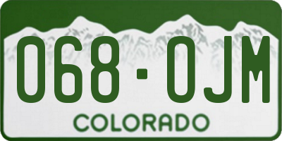 CO license plate 068OJM