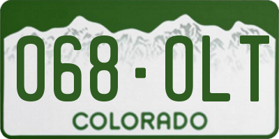 CO license plate 068OLT