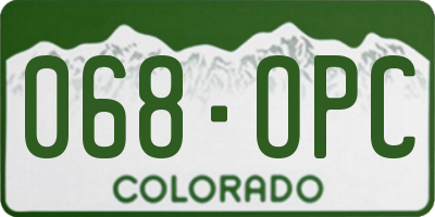 CO license plate 068OPC