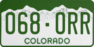 CO license plate 068ORR