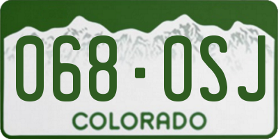 CO license plate 068OSJ