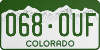 CO license plate 068OUF
