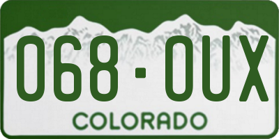 CO license plate 068OUX