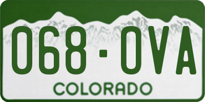 CO license plate 068OVA