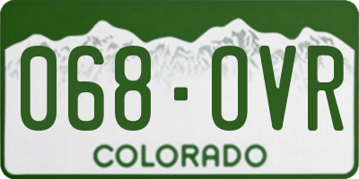 CO license plate 068OVR
